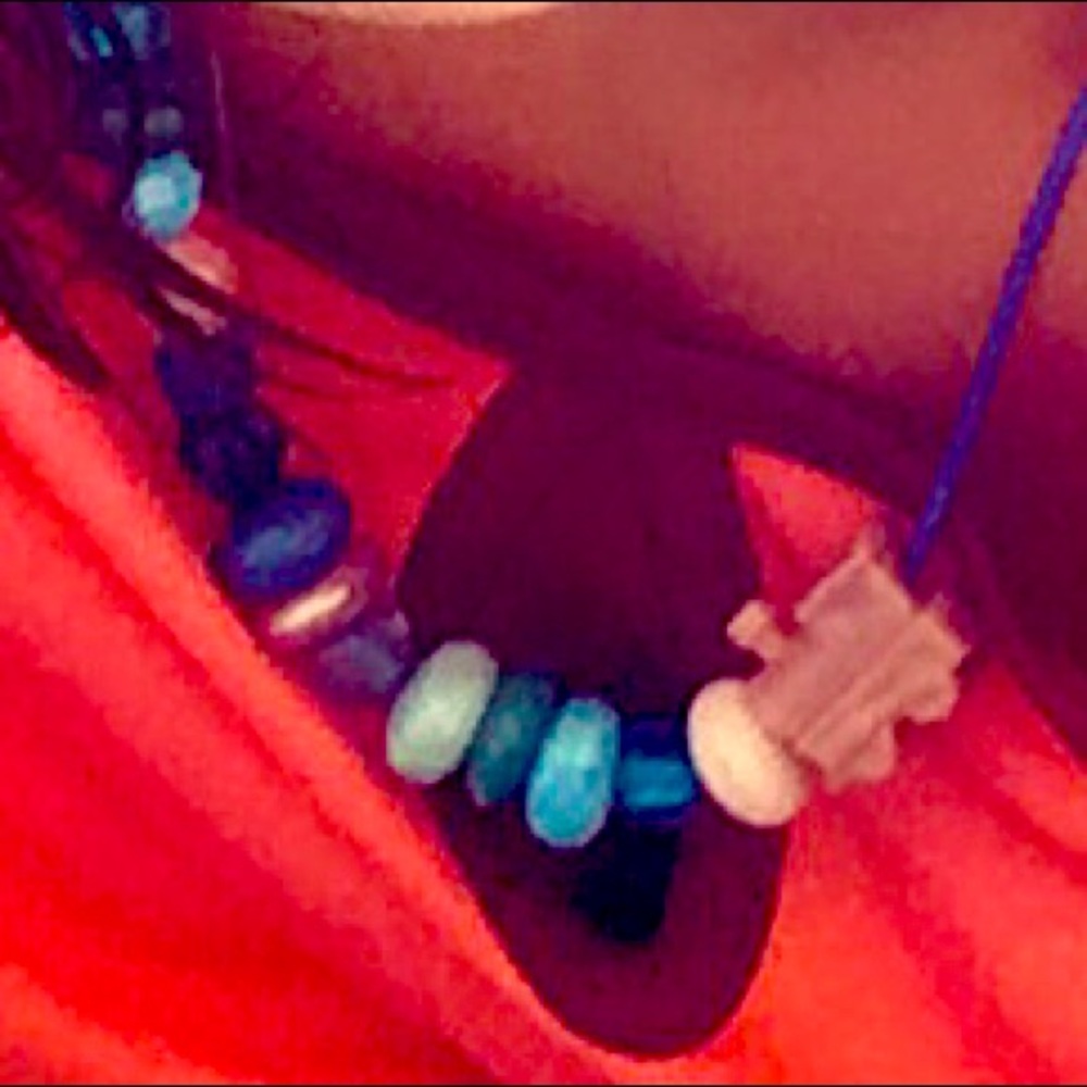 Necklace on leather cord